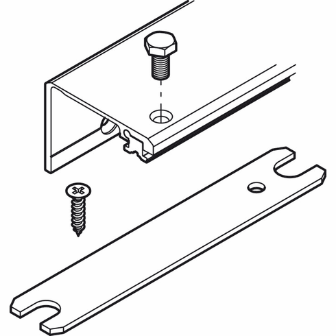 Hafele Connector Connecting Profile, for HAWA Concepta 25/30/40/50, For half overlay application, length: (2' 11 7/16") 900 mm, Item# 408.30.092, 40830092, 408-30-092