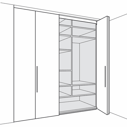 Hafele Wooden Folding Sliding Doors, HAWA Folding Concepta 25, set, hinges with soft closing mechanism, Door height 1250-1850 mm, left hand mounting, black anodized, Item# 408.31.012, 40831012, 408-31-012