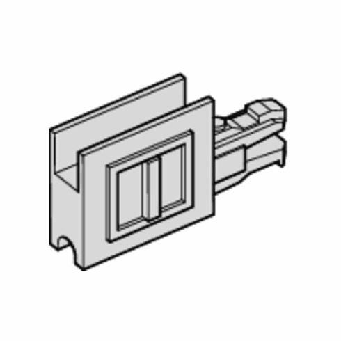 Hafele Glass Profile Grip, Slido F-Line14 25A Set, With handle, For clipping on and tightening, With glass groove, plastic, matt chrome plated, Item# 415.13.010, 41513010, 415-13-010