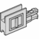 Hafele Glass Profile Grip, Slido F-Line14 25A Set, With handle, For clipping on and tightening, With glass groove, plastic, matt chrome plated, Item# 415.13.010, 41513010, 415-13-010