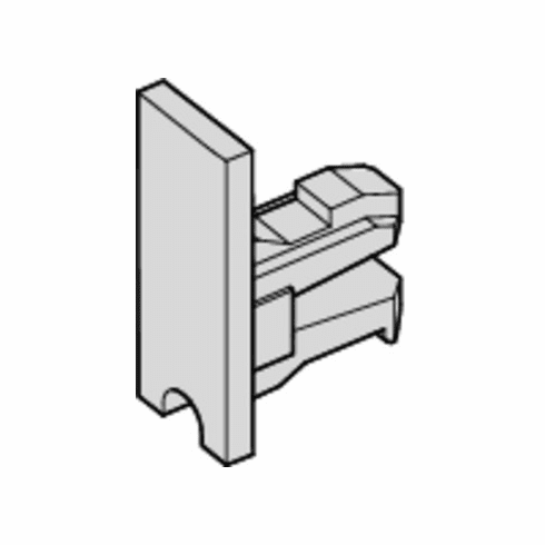 Hafele End Cap, Without handle, For clipping on and bonding on site, Slido F-Line14 25A Set, Without groove, plastic, matt chrome plated, Item# 415.13.020, 41513020, 415-13-020