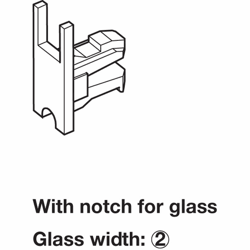 Hafele End Cap, Without handle, For clipping on and bonding on site, Slido F-Line14 25A Set, With glass groove, plastic, matt chrome plated, Item# 415.13.021, 41513021, 415-13-021