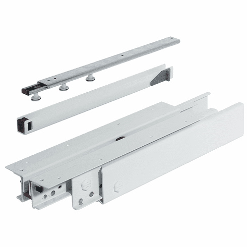 Hafele FR 777 Top/Bottom Mounted Pull-Out Cabinet Slide, Full Extension, 440 lbs Weight Capacity, ., Installation Length: 650 mm (25 1/2"), Item# 421.50.766, 42150766, 421-50-766