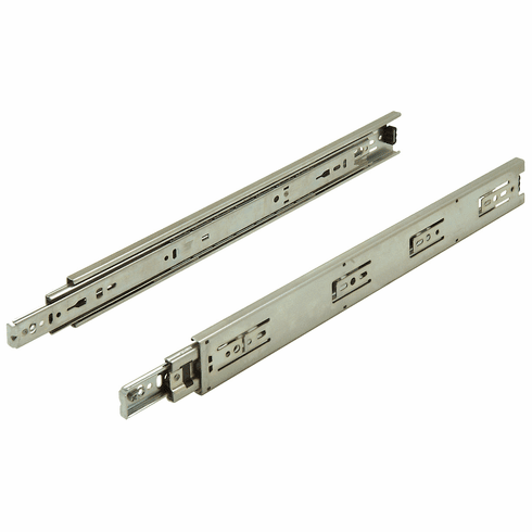 Hafele Accuride 3834 Telescopic Side Mounted Cam Adjust Slide, 1" Overtravel, 90 lbs Weight Capacity, Zinc, 18", Item# 422.16.455, 42216455, 422-16-455