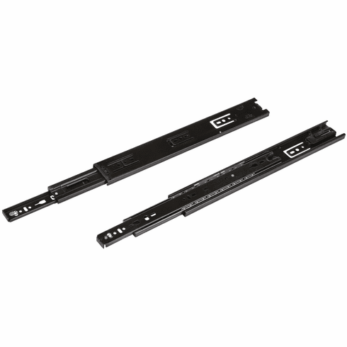 Hafele Accuride 3834SC Side Mounted Slide, Telescopic, Full Extension, 90 lbs, Self-Close, Black, 22", Item# 422.86.356, 42286356, 422-86-356