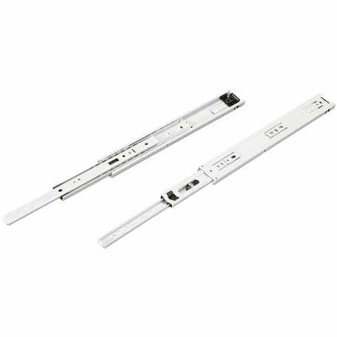 Hafele Accuride 3732 Side Mounted Slide, Full Extension, 100 lbs Weight Capacity, White, 11 7/8" installed length, 11 1/2" travel length, Item# 422.88.731, 42288731, 422-88-731