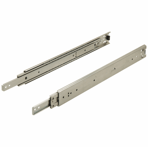 Hafele Accuride 3348 Telescopic Side Mounted Slide, 1" Overtravel, 150 lbs Weight Capacity, Black, 22", Item# 422.89.355, 42289355, 422-89-355