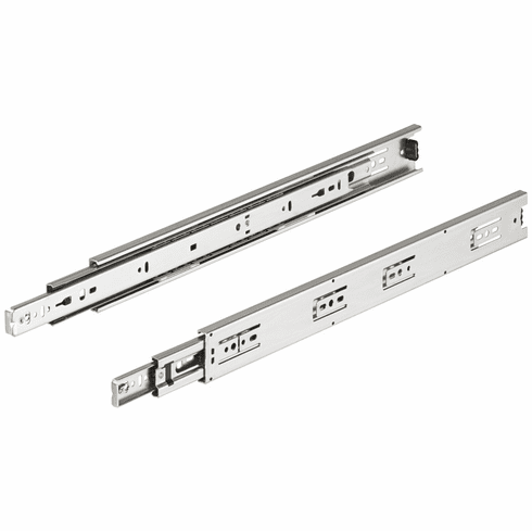 Hafele Accuride 3832DO Telescopic Detent Out Ball Bearing Drawer Slide, Full Extension, 100 lbs Weight Capacity, Load bearing capacity up to 43 kg, steel, side mounted, Zinc, 28", Item# 422.91.971, 42291971, 422-91-971