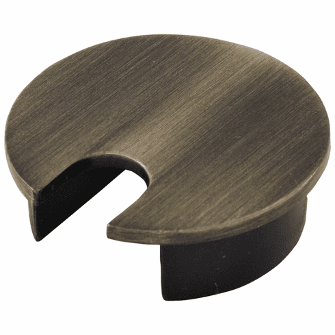 Hafele Metal Cable Grommet, One-Piece, Round, 40 mm, For workplace organization, Brushed bronze, with 12 x 15 mm opening, Item# 429.94.026, 42994026, 429-94-026