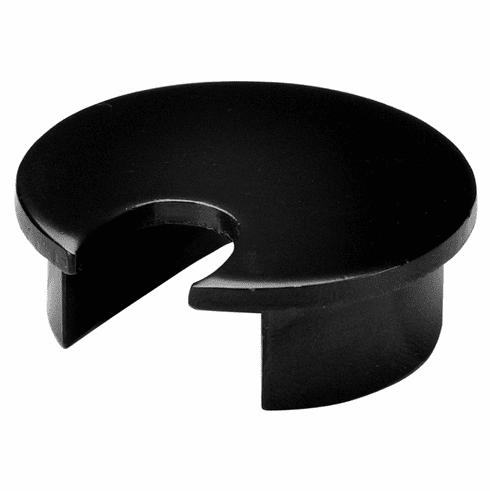 Hafele Metal Cable Grommet, One-Piece, Round, 40 mm, For workplace organization, Black epoxy, with 12 x 15 mm opening, Item# 429.94.310, 42994310, 429-94-310