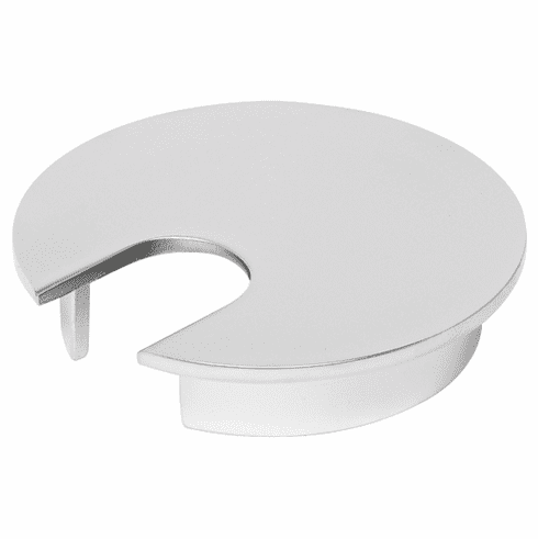 Hafele Metal Cable Grommet, One-Piece, Round, 40 mm, For workplace organization, Nickel matt, with 12 x 15 mm opening, Item# 429.94.412, 42994412, 429-94-412