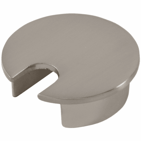 Hafele Metal Cable Grommet, One-Piece, Round, 40 mm, For workplace organization, Brushed nickel, with 12 x 15 mm opening, Item# 429.94.612, 42994612, 429-94-612