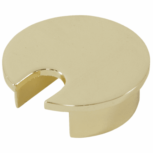 Hafele Metal Cable Grommet, One-Piece, Round, 40 mm, For workplace organization, Brass polished, with 12 x 15 mm opening, Item# 429.94.810, 42994810, 429-94-810