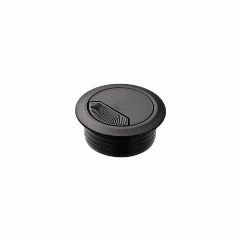Hafele Plastic Cable Grommet, Two-Piece, Round with Spring Closure, Plastic, with spring loaded, swivelling section in cover, for workplace organization, Black, Diameter:50 mm, Item# 429.99.333, 42999333, 429-99-333