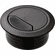 Hafele Plastic Cable Grommet, Two-Piece, Round with Spring Closure, Plastic, with spring loaded, swivelling section in cover, for workplace organization, Black, Diameter:50 mm, Item# 429.99.333, 42999333, 429-99-333