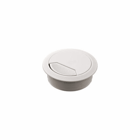 Hafele Plastic Cable Grommet, Two-Piece, Round with Spring Closure, Plastic, with spring loaded, swivelling section in cover, for workplace organization, Light gray, Diameter:60 mm, Item# 429.99.520, 42999520, 429-99-520