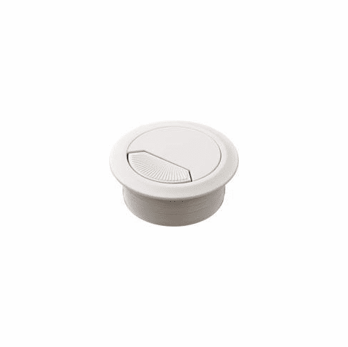 Hafele Plastic Cable Grommet, Two-Piece, Round with Spring Closure, Plastic, with spring loaded, swivelling section in cover, for workplace organization, Light gray, Diameter:50 mm, Item# 429.99.539, 42999539, 429-99-539