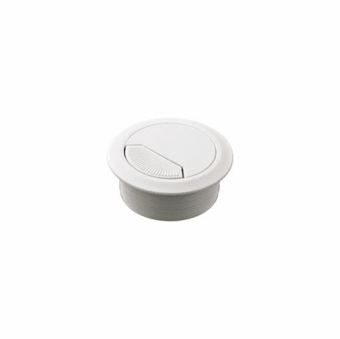 Hafele Plastic Cable Grommet, Two-Piece, Round with Spring Closure, Plastic, with spring loaded, swivelling section in cover, for workplace organization, White, Diameter:50 mm, Item# 429.99.735, 42999735, 429-99-735