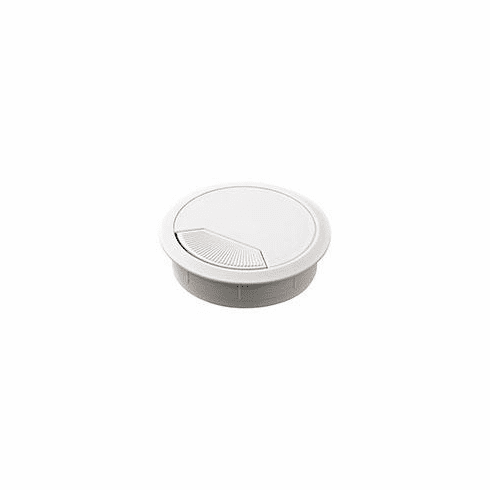 Hafele Plastic Cable Grommet, Two-Piece, Round with Spring Closure, Plastic, with spring loaded, swivelling section in cover, for workplace organization, White, Diameter:80 mm, Item# 429.99.744, 42999744, 429-99-744