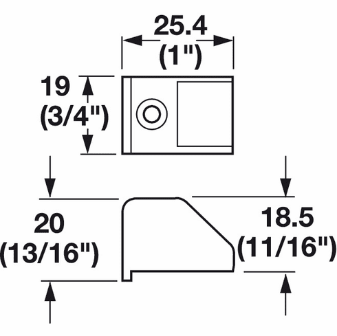 Hafele Bumper for Roll-Out Trays, 18 mm, Beige, Item# 431.01.581, 43101581, 431-01-581