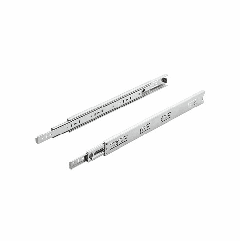 Hafele Drawer Member, Hafele Matrix Runner BB A45, full extension, load bearing capacity up to 45 kg, steel, side mounted, With hold-in device for holding in closed position, Zinc; 550mm length, Item# 432.21.566, 43221566, 432-21-566