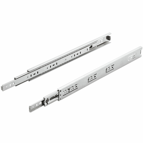 Hafele Cabinet Member, Hafele Matrix Runner BB A45, full extension, load bearing capacity up to 45 kg, steel, side mounted, With hold-in device for holding in closed position, Black; 400mm length, Item# 432.21.584, 43221584, 432-21-584