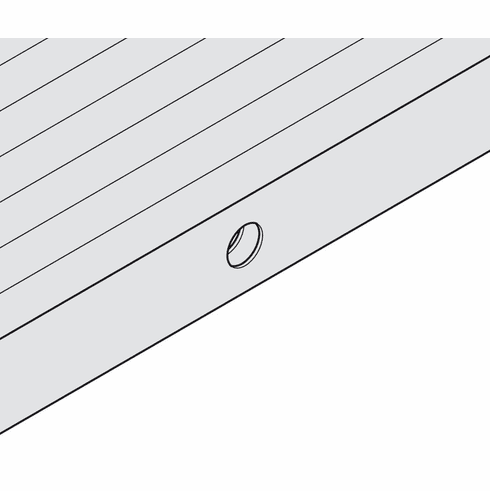 Hafele Tambour door, preparation of the lock strip, extending rod lock, Drilling and milling for 1 extending rod lock, for aluminium tambour doors, Item# 442.70.080, 44270080, 442-70-080