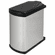 Hafele Side Panel/Door Mounted Waste Bin, Hailo Uno (Rectangular), Installation behind hinged doors, Stainless steel/black, Item# 502.62.114, 50262114, 502-62-114