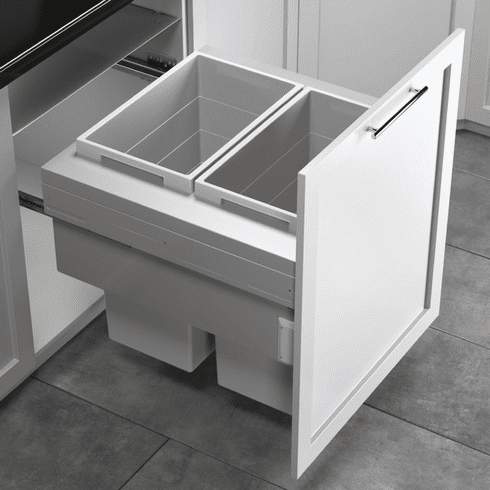 Hafele Waste Bin Pull-Out, Hailo US Cargo 24 FL (Full Access), Dark silver gray, Item# 502.77.534, 50277534, 502-77-534
