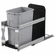 Hafele Waste Bin Pull-Out, KV Bottom Mount, Single, Undermount Slide with Soft-Close, Frosted nickel, 35 qt., height: 487 mm (19 5/32"), Item# 503.11.503, 50311503, 503-11-503