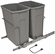 Hafele Waste Bin Pull-Out, KV Bottom Mount, Double, Ball Bearing Slide with Overtravel and Soft-Close, White, 2 x 35 qt., Item# 503.13.758, 50313758, 503-13-758