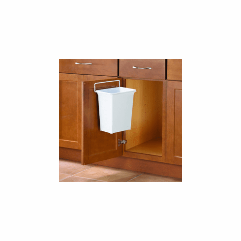 Hafele Door-Mounted Waste Bin, KV, 9 Qt, White, KV# DWB975-W, Item# 503.14.760, 50314760, 503-14-760
