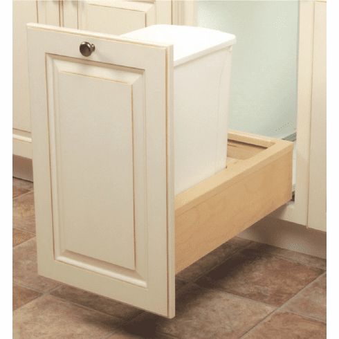 Hafele Waste Bin Pull-Out, KV Wood Frame, Bottom Mount, Single, Depth is 22 3/8", 50 qt., Item# 503.14.773, 50314773, 503-14-773