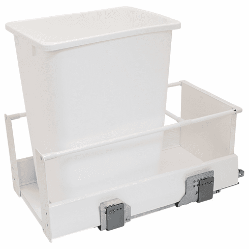 Hafele Waste Bin Pull-Out, Häfele Matrix, Single, White, Item# 503.15.729, 50315729, 503-15-729