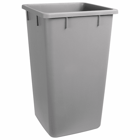 Hafele Replacement Waste Bin, for Kesseböhmer Wire and Wood Framed Waste Pull-Out Units, Gray, 28 qt bin, Item# 503.88.525, 50388525, 503-88-525