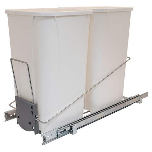 Hafele Wire Waste System, Bottom Mount Frame with Double Waste Bins, Soft close ball bearing slides, Item# 503.88.972, 50388972, 503-88-972