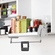 Hafele iMOVE Pull Down Unit, for Face Frame, with Shim, 24" cabinet width, silver/white, single shelf, Item# 504.69.713, 50469713, 504-69-713