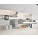 Hafele iMOVE Pull Down Unit, for Face Frame, with Shim, 24" cabinet width, silver/white, single shelf, Item# 504.69.713, 50469713, 504-69-713