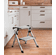 Hafele Step Stool, Mini Comfort, Folding, Silver/black, Item# 505.03.232, 50503232, 505-03-232
