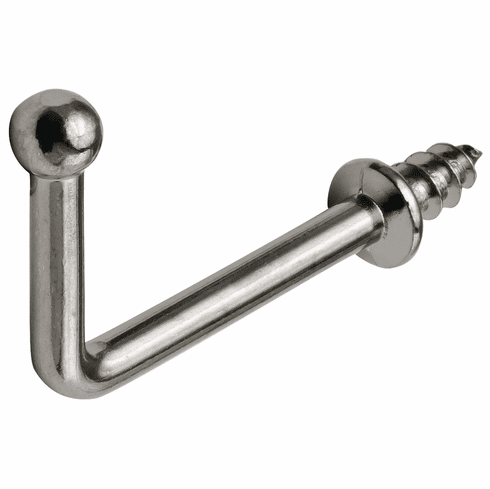 Hafele Ball Point Hook, Fits into 4 mm Holes, Chrome-plated; 1 3/4" projection, Item# 510.86.202, 51086202, 510-86-202