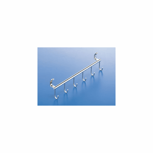 Hafele Hook Rail, Backsplash Railing System, With 6 hooks, stainless steel effect, Item# 521.61.600, 52161600, 521-61-600