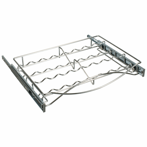 Hafele Pull-out Spice Tray, with Full Extension Slides, For interior cabinet width: (18") 457 mm; Stores 16 spices, chrome, Item# 540.50.204, 54050204, 540-50-204