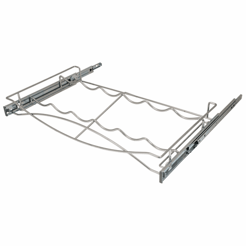 Hafele Pull-out Wine Tray, with Full Extension Slides, For interior cabinet width: (24") 610 mm; Stores 6 wine bottles, Item# 540.50.217, 54050217, 540-50-217