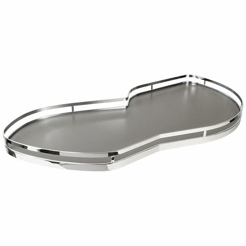 Hafele LeMans II Set, for Blind Corner Cabinets, with soft closing and self closing mechanisms, with non-slip effect, Swings right, chrome/anthracite, 2 x 40 shape trays, Item# 541.28.340, 54128340, 541-28-340