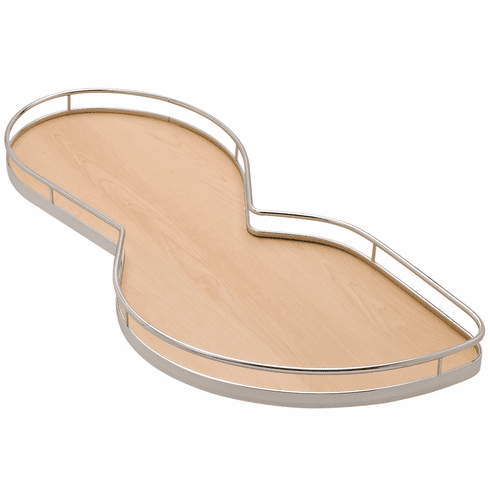 Hafele LeMans II Set, for Blind Corner Cabinets, with soft closing and self closing mechanisms, with non-slip effect, Swings right, chrome/anthracite, 2 x 50 shape trays, Item# 541.28.350, 54128350, 541-28-350