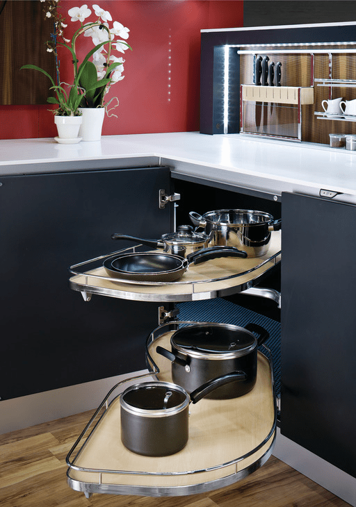 Hafele LeMans II Set, for Blind Corner Cabinets Swings right