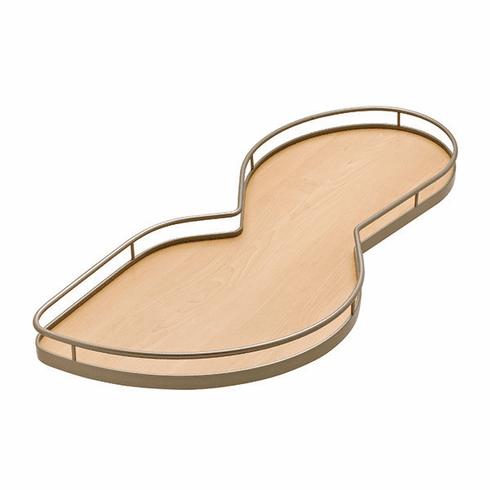 Hafele LeMans II Set, for Blind Corner Cabinets, with soft closing and self closing mechanisms, with non-slip effect, Swings left, champagne/maple, 2 x 45 shape trays, Item# 541.32.446, 54132446, 541-32-446
