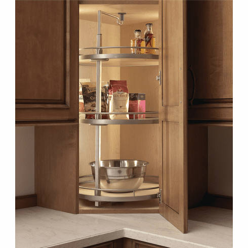 Hafele Twister Set, Melamine, Two or Three-Tray, for Upper Cabinets, Chrome/maple, height 32" - 36 1/2", Item# 542.91.113, 54291113, 542-91-113