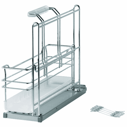 Hafele Storage Unit Pull-Out, Portero, 1 removeable basket; chrome, Item# 545.48.260, 54548260, 545-48-260