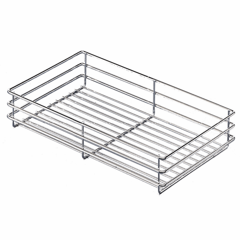 Hafele Storage Basket, for 88 lbs. Weight Capacity Pantry Pull-Out and Base Pull-Out, Chrome, width: 320 mm (12 1/2"), Item# 545.60.253, 54560253, 545-60-253